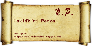 Maklári Petra névjegykártya