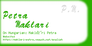 petra maklari business card